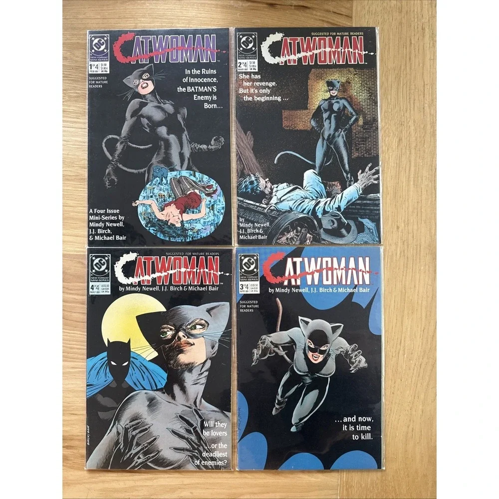 Catwoman #1-4 (1989, DC) Complete Set 1st Solo Mini-Series Michael Bair 1,2,3,4